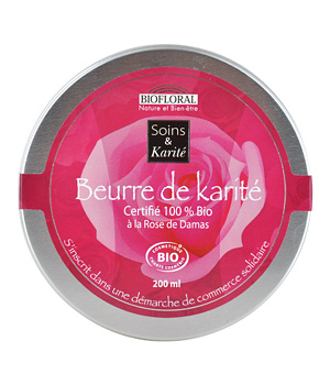 Beurre de Karit�?© �?  la Rose de Damas et Cire d'Abeille Biofloral
