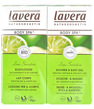 Lavera Gel douche Bain + lait corporel Verveine Limette Body SPA 2X150ml