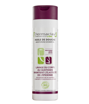 Dermaclay  Huile de douche à l'Huile d'Argan, Tilleul et Mélisse 200ml