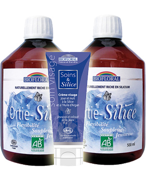 2 ortie silice 500ml + Cr�me visage � la Silice et Argan 50ml Biofloral