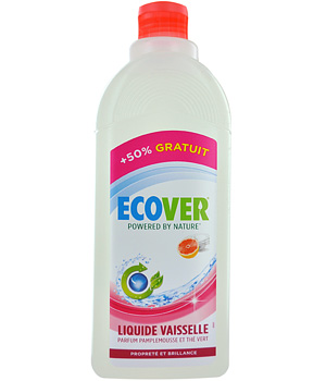 Liquide vaisselle Pamplemousse et Th�?© vert 500ml + 50% gratuit soit Ecover