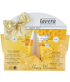 Lavera Duo Gel douche Bain Body SPA 150ml + lotion corps Lait et Miel 150ml