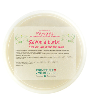 Laboratoire Paysane Savon à barbe 25% de lait d'ânesse frais sans parfum 150g
