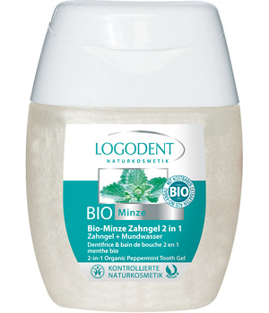 Logona Dentifrice et bain de bouche menthe 2 en 1 Logodent flacon de 75ml