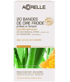 Acorelle - 20 cold Beeswax Aloe strips for armpits & bikini + 1 after-epilation care 4.5ml