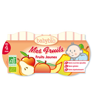 Mes Fruits fruits jaunes d�?¨s 4 mois 2 x Babybio