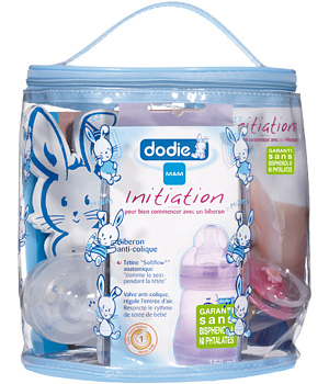 Dodie Vanity Initiation Garçon (biberon 150ml + 2 tétines + 1 sucette + crochet + brochure)
