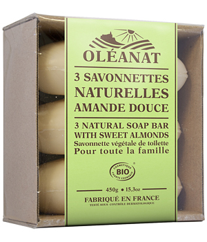 Oleanat Barquette de 3 Savonnettes Amande douce 3x150g