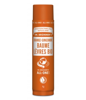 Baume à lèvres Orange Gingembre bio Dr Bronners