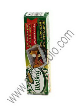 Roll of 25 biodegradable trash bags with handles 20L