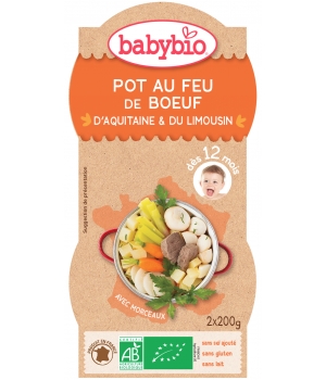 Bol Menu du jour Pot au feu de Boeuf d'Aquitaine Dès 12 mois 2 x Babybio