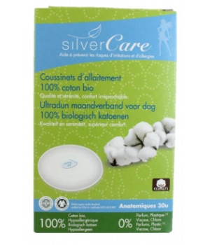 Coussinets d'allaitement 100% coton bio 30 Silvercare