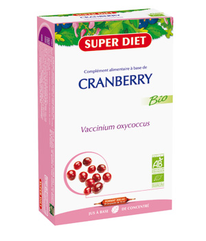 Cranberry Bio 20 ampoules de 15ml soit Super Diet