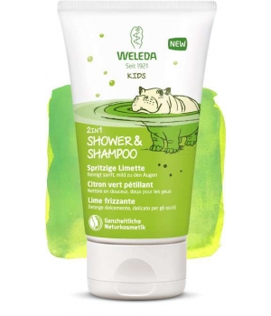 Crème de douche 2 en 1 corps et cheveux Enfants Citron vert pétillant Weleda