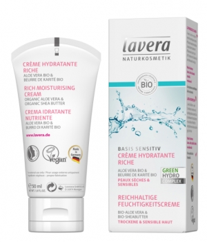 Crème hydratante riche Aloe Vera bio et Karité bio BASIS Lavera