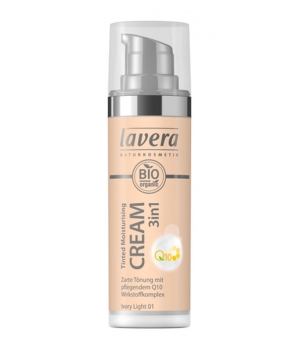 Crème hydratante teintée 3 en 1 Q10 Ivory Light 01 Lavera