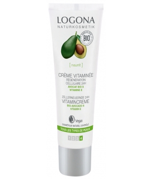 Crème vitaminée régénération cellulaire 24h Avocat bio et vitamine E Logona