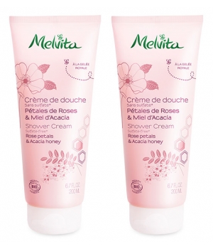 Duo Crème de douche pétales de roses et miel d'acacia Melvita