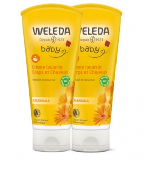 Duo crème lavante corps et cheveux au Calendula bébé Weleda