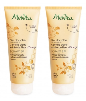 Duo Gel douche camélia et miel de fleur d'oranger Melvita