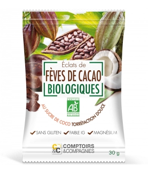 Eclats de Fèves de Cacao enrobées de Sucre Coco Comptoirs Et Compagnies