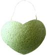 Eponge Konjac Argile verte forme Coeur peau mixte/grasse Eponges Konjac Dermotechnic