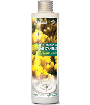 Gel douche au lait d'ânesse et fleur d'Immortelle Oleanat