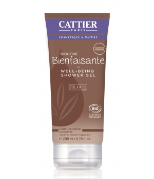 Gel douche Bienfaisante parfum crème caramel Cattier