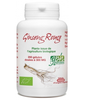 Ginseng Rouge racine bio 300MG 200 GPH Diffusion