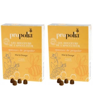 Gommes de Propolis Miel Orange Lot de 2 boîtes de Propolia