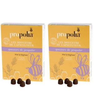 Gommes de Propolis Réglisse Lot de 2 boîtes de Propolia