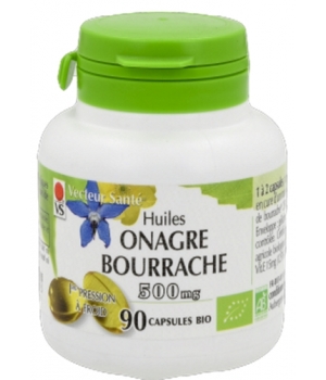 Huile d'onagre et de bourrache 500mg Bio 90 Vecteur Sante