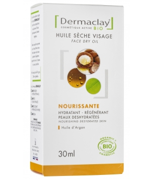 Huile sèche visage Peaux matures et déshydratées Argan Dermaclay