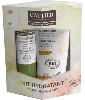 Kit Hiver duo Hydratant Crème Mains sèches 30ml + Soin des Lèvres Cattier