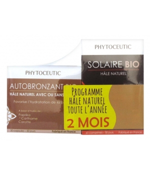 Lot de 1 solaire bio 60 + 1 autobronzant bio 30 Phytoceutic