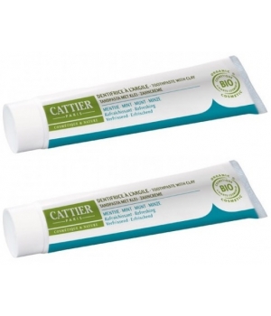 Lot de 2 Dentargiles reminéralisants à la Menthe rafraîchissant Cattier