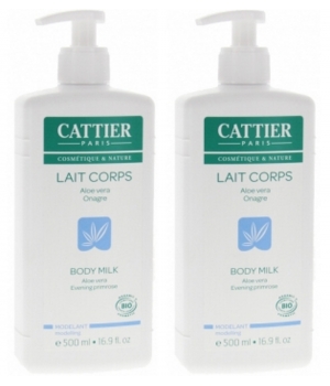 Lot de 2 Laits corps hydratant modelant Aloe Vera et Onagre Cattier