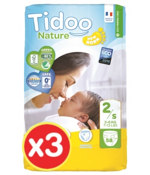 Lot de 3 x 58 Couches Jumbo Pack (T2/S) Tidoo