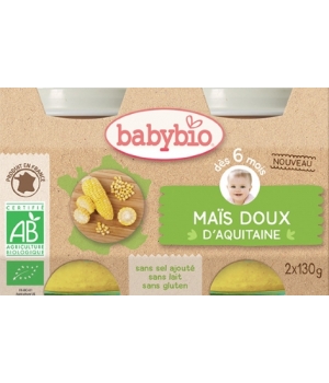 Petits Pots Mes légumes Mais Doux d'Aquitaine 2x130g dès 6 Babybio