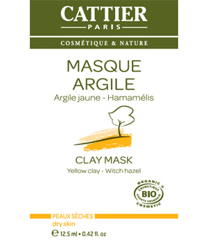 Masque argile jaune sachet unidose Cattier