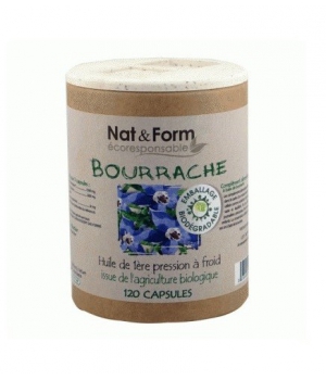 Huile de Bourrache Bio et Vitamine E 120 Nat et Form