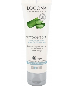 Nettoyant 3 en 1 Aloe vera bio et Rose de Damas bio Logona