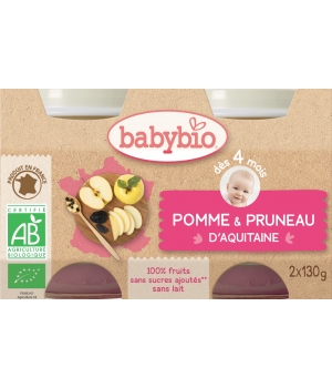 Petits pots Pommes Pruneaux dès 4 mois Babybio