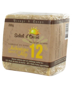 Soleil d'Orient Savon d'Alep 12 % Huile de Baies de Laurier Peaux PharmUp