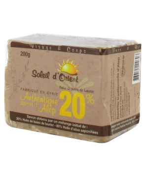 Soleil d'Orient Savon d'Alep 20 % Huile de Baies de Laurier Peaux PharmUp