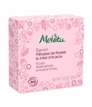 Savon Pétales de rose et miel d'acacia Melvita