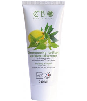 Shampooing fortifiant Quinquina Sauge Citron C'bio