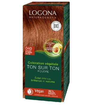 Soin colorant végétal poudre Cuivre flamme froid n°40 Logona