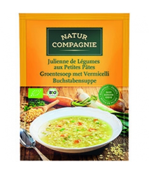 Soupe julienne de légumes aux petites pâtes Natur Compagnie