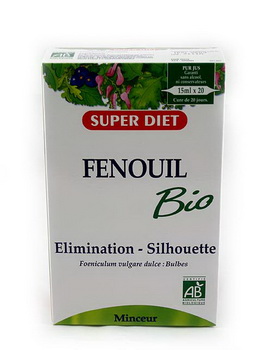 Fenouil Bio Super Diet 20 ampoules de 15ml soit 300ml SuperDiet